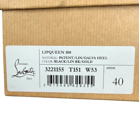 Christian Louboutin Lipqueen Patent Leather Sandals Black SIze 40 - Picture 10 of 10